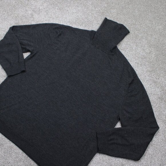 J. Peterman Turtleneck Sweater Mens XL Gray Wool/Silk/Cashmere L/S Pullover - Picture 3 of 11